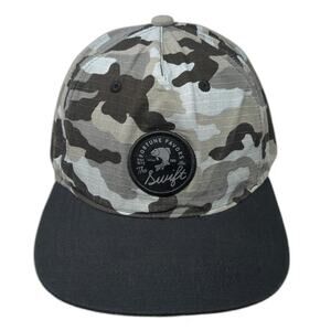 Discrete 5 Panel Gray Camo One Size Fortune Favors The Swift Fish Strapback Hat